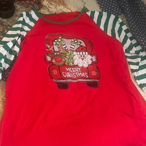 Santa and reindeer Christmas shirt